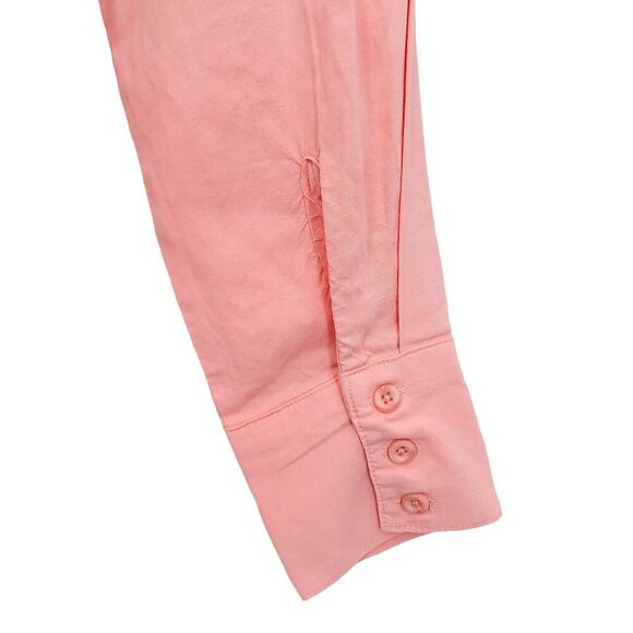 Anthropologie Cloth & Stone Tencel Blouse Shirt Womens Small Peach Button Up - Picture 7 of 11